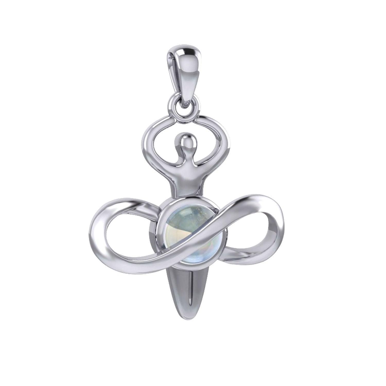 Peter Stone Eternal Light of Goddess Silver Pendant with Gem TPD6176