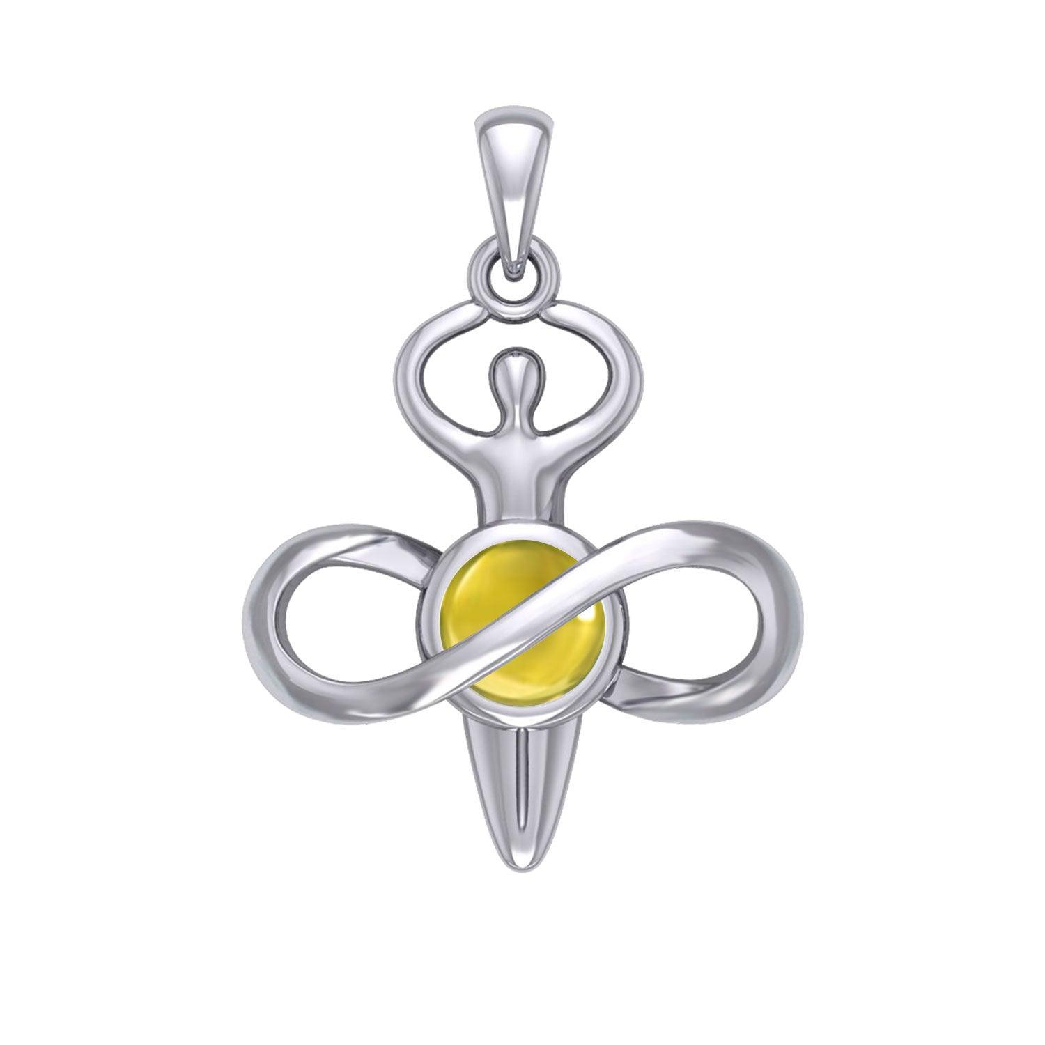 Peter Stone Eternal Light of Goddess Silver Pendant with Gem TPD6176