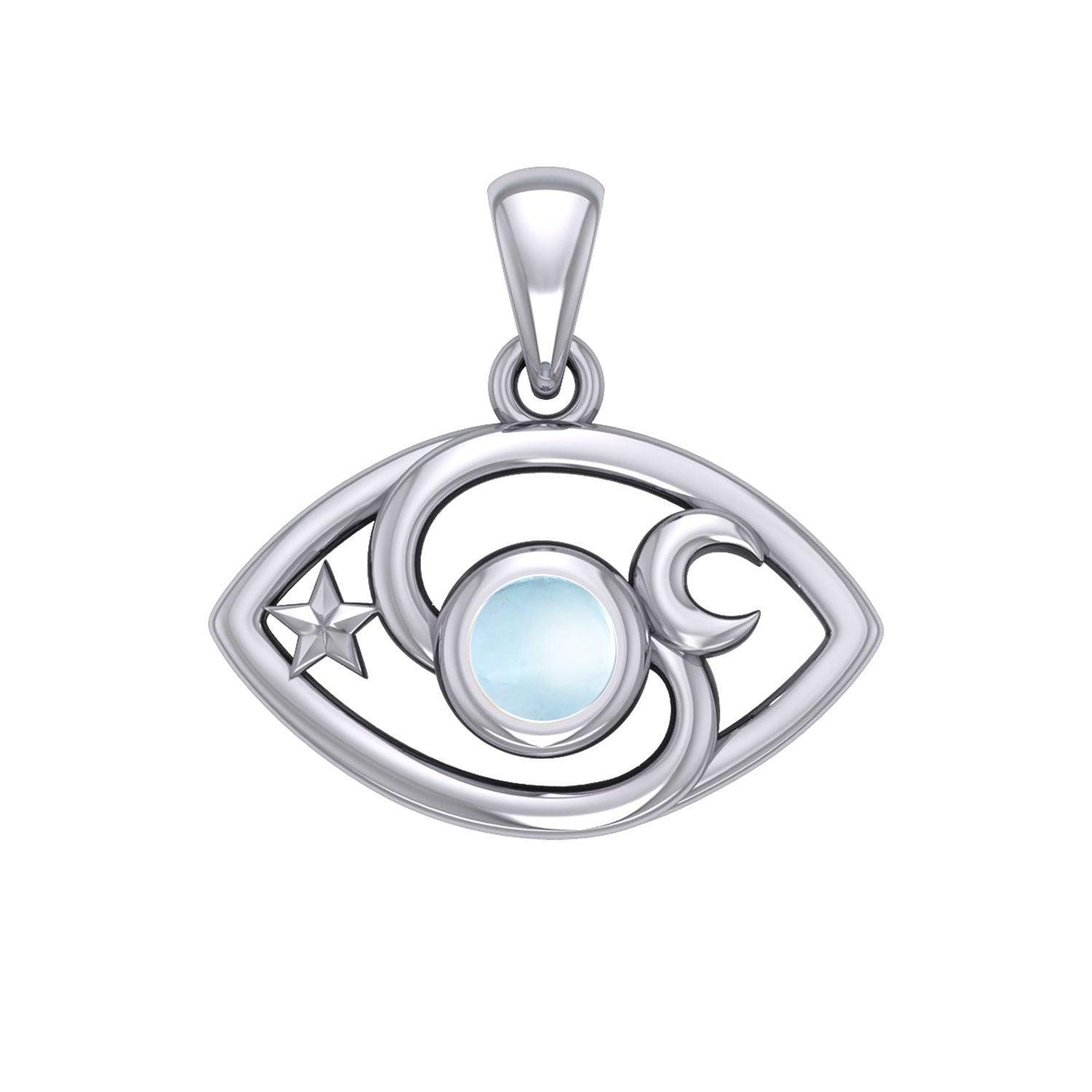 The Peter Stone Eye of God Silver Pendant with Gem TPD6177