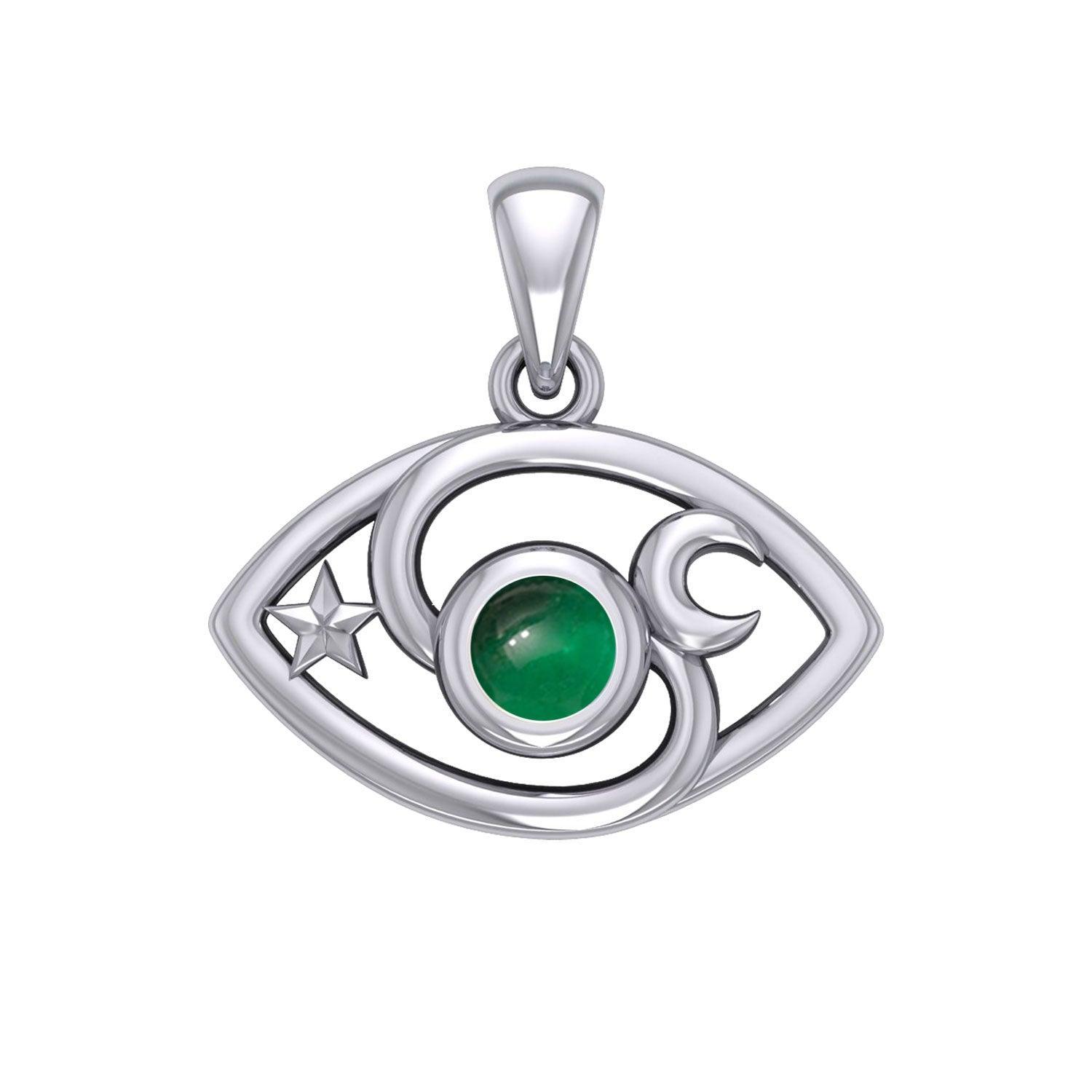 The Peter Stone Eye of God Silver Pendant with Gem TPD6177