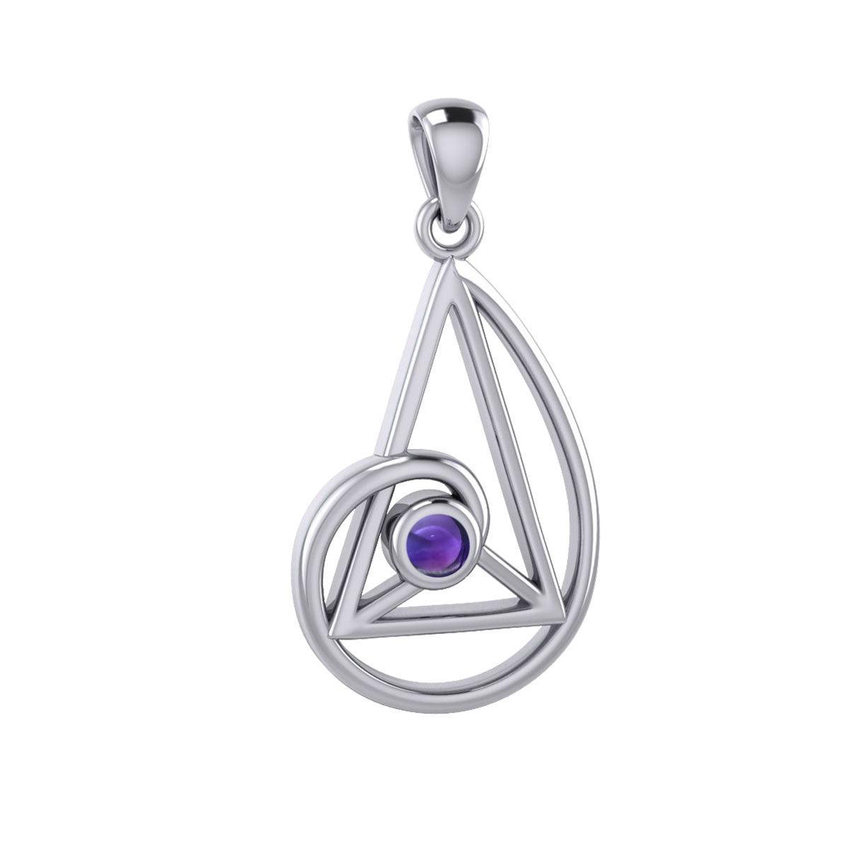 Peter Stone Golden Ratio Silver Pendant with Gemstone TPD6178 - peterstone.dropshipping