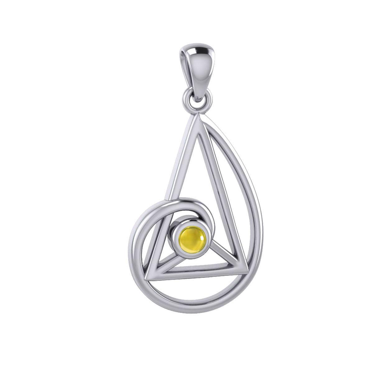 Peter Stone Golden Ratio Silver Pendant with Gemstone TPD6178 - peterstone.dropshipping