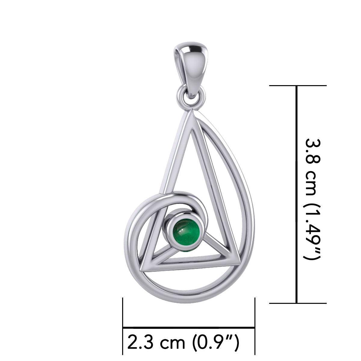 Peter Stone Golden Ratio Silver Pendant with Gemstone TPD6178 - peterstone.dropshipping