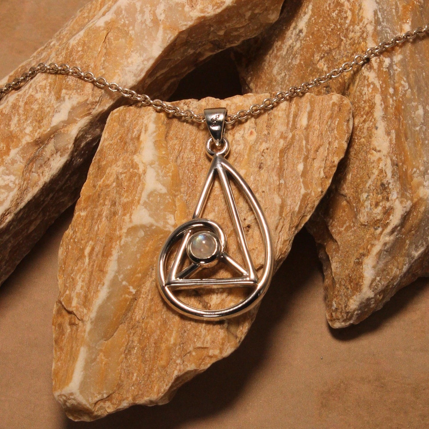 Peter Stone Golden Ratio Silver Pendant with Gemstone TPD6178 - peterstone.dropshipping