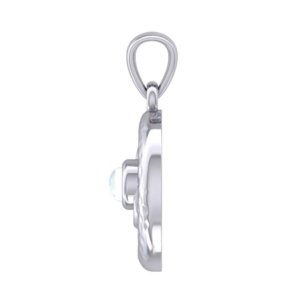 Peter Stone Spiral Silver Pendant with Crescent Moon And Gemstone TPD6179