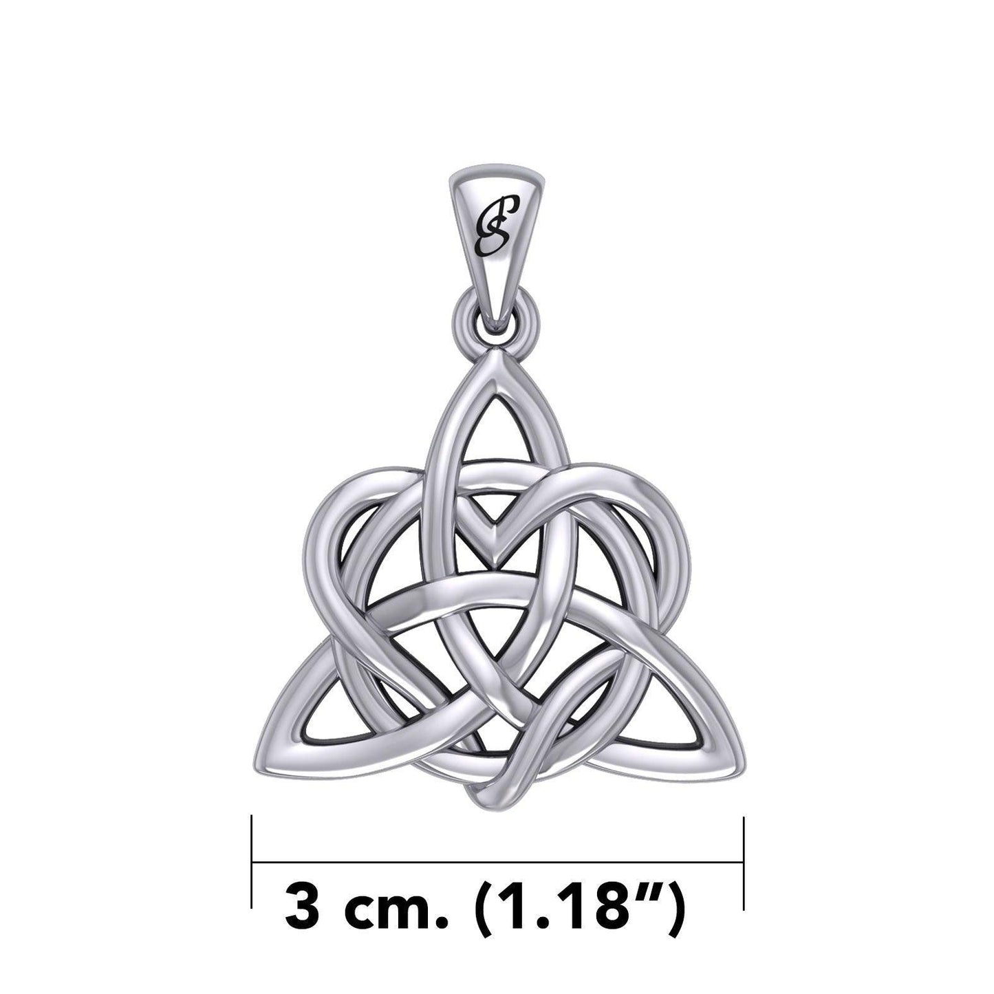 Elegance: Sterling Silver Enchanted Magic Celtic Triquetra Heart Pendant - TPD6195 by Peter Stone