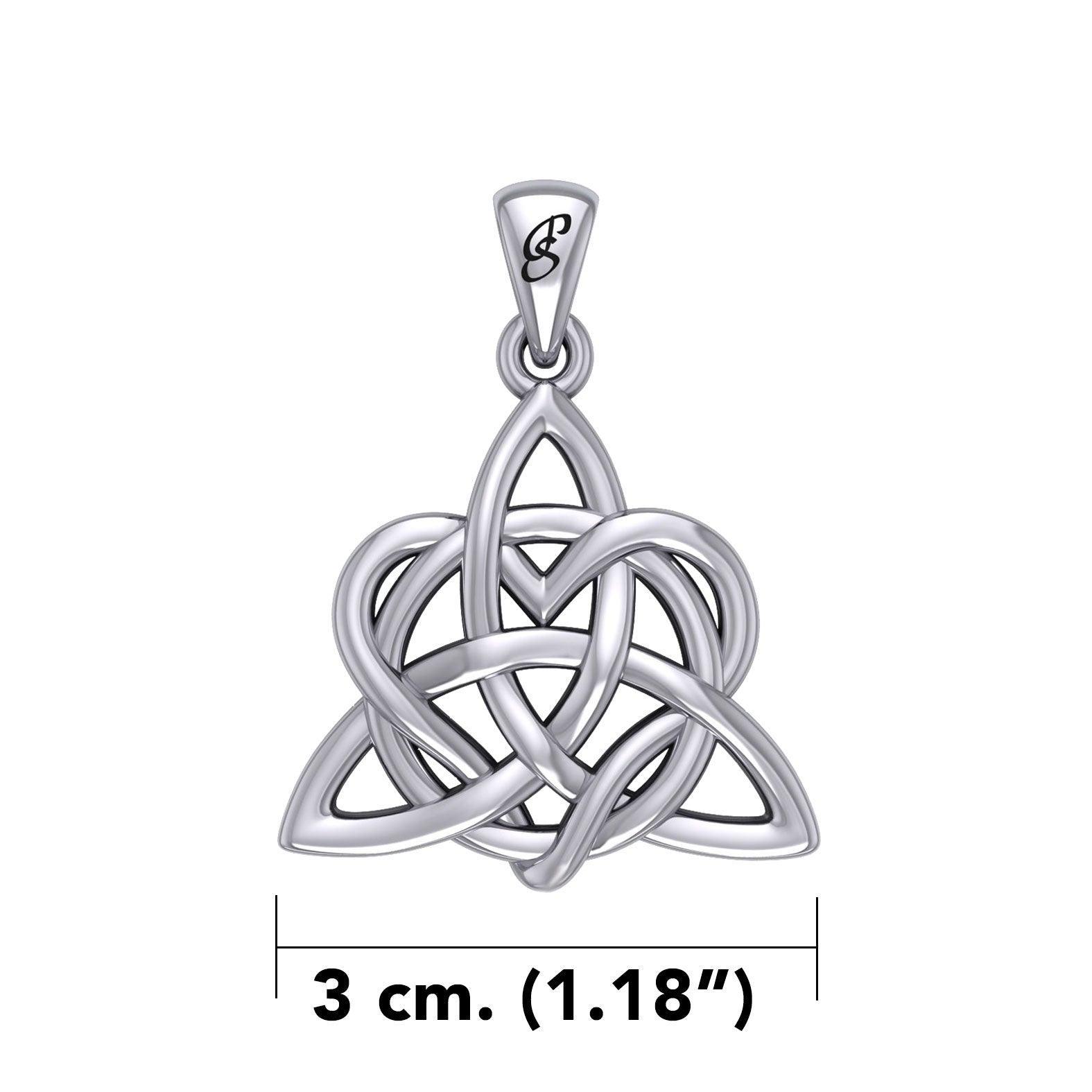 Elegance: Sterling Silver Enchanted Magic Celtic Triquetra Heart Pendant - TPD6195 by Peter Stone