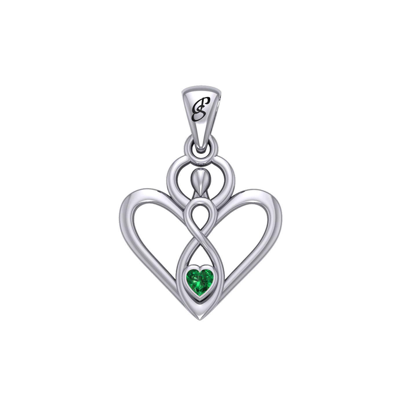 Gemstone Elegance Eternal Goddess Love Sterling Silver Immortal Love Pendant by Peter Stone TPD6204