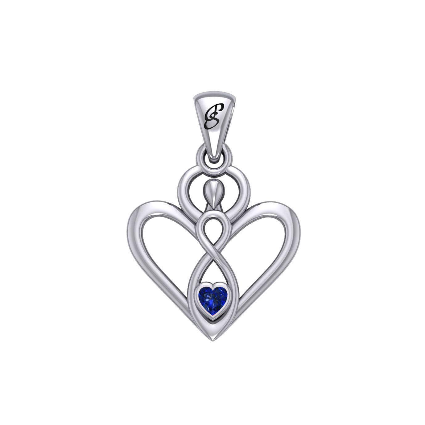 Gemstone Elegance Eternal Goddess Love Sterling Silver Immortal Love Pendant by Peter Stone TPD6204