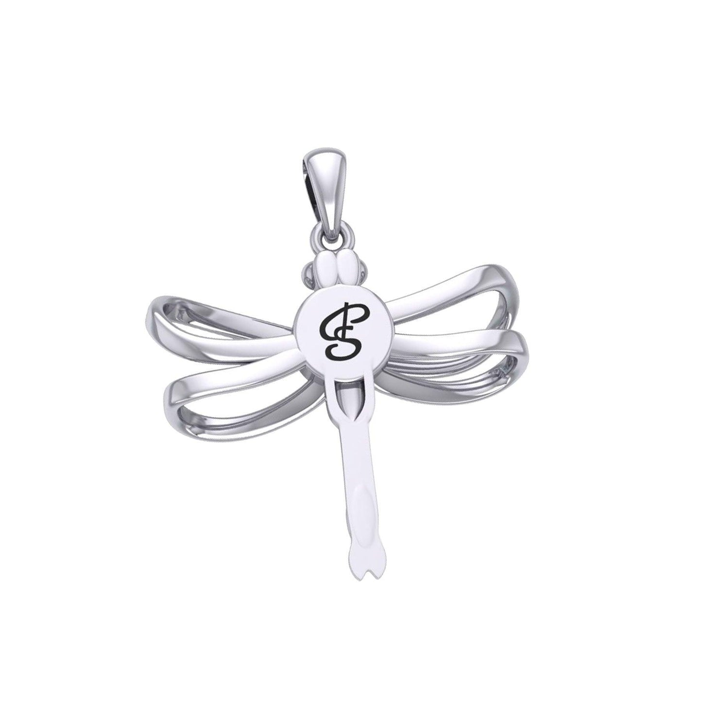 Ethereal Dragonfly Sterling Silver Pendant with Spiritual Gemstone by Peter Stone Jewelry - Divine Insect Symbolism for Spiritual Connection TPD6211 - peterstone.dropshipping