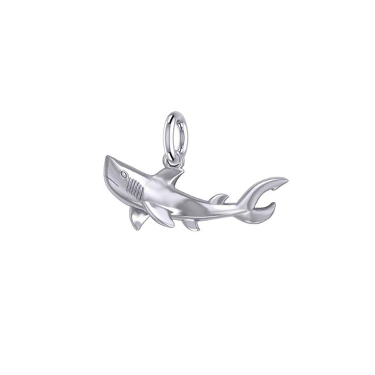 Graceful Guardian Sterling Silver Shark Pendant by Peter Stone TPD6225 - peterstone.dropshipping