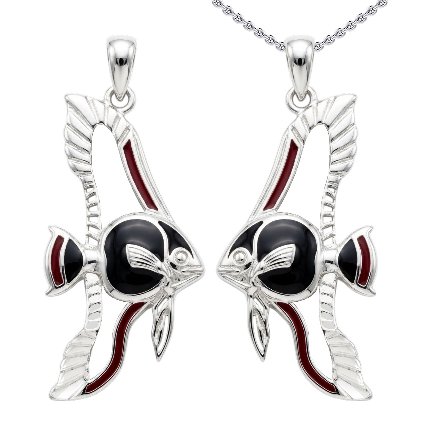 Pinnate Batfish Sterling Silver Pendant with Enamel TPD6235