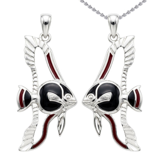 Pinnate Batfish Sterling Silver Pendant with Enamel TPD6235