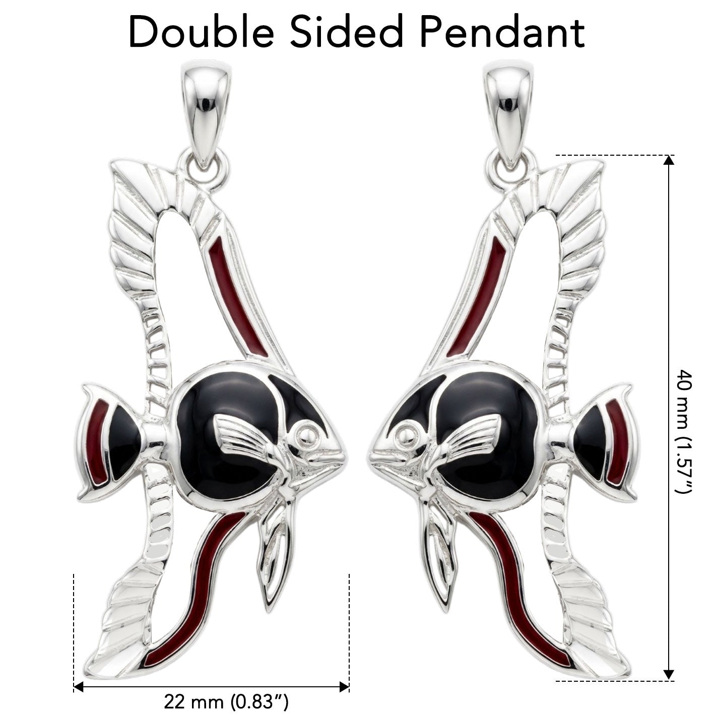 Pinnate Batfish Sterling Silver Pendant with Enamel TPD6235