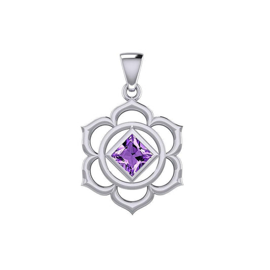 Chakra NA Recovery Silver Pendant with Gemstone TPD6240 - Wholesale Jewelry