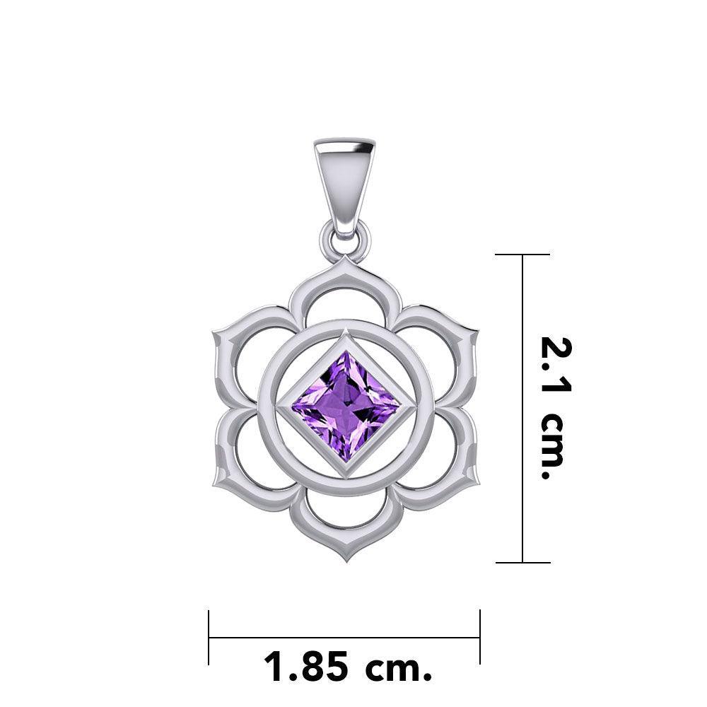 Chakra NA Recovery Silver Pendant with Gemstone TPD6240 - Wholesale Jewelry