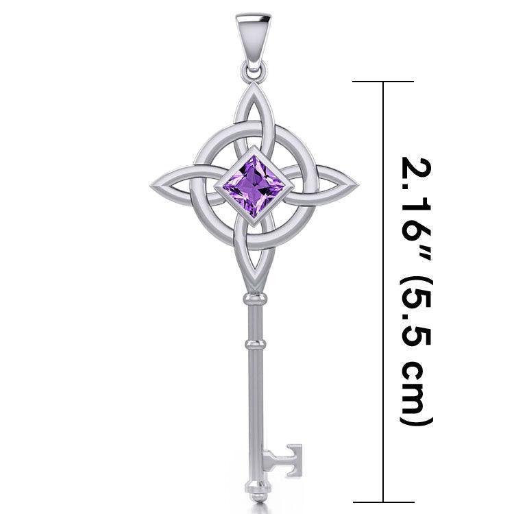 Celtic with NA Recovery Spiritual Key Pendant with Gemstone TPD6244 - Wholesale Jewelry