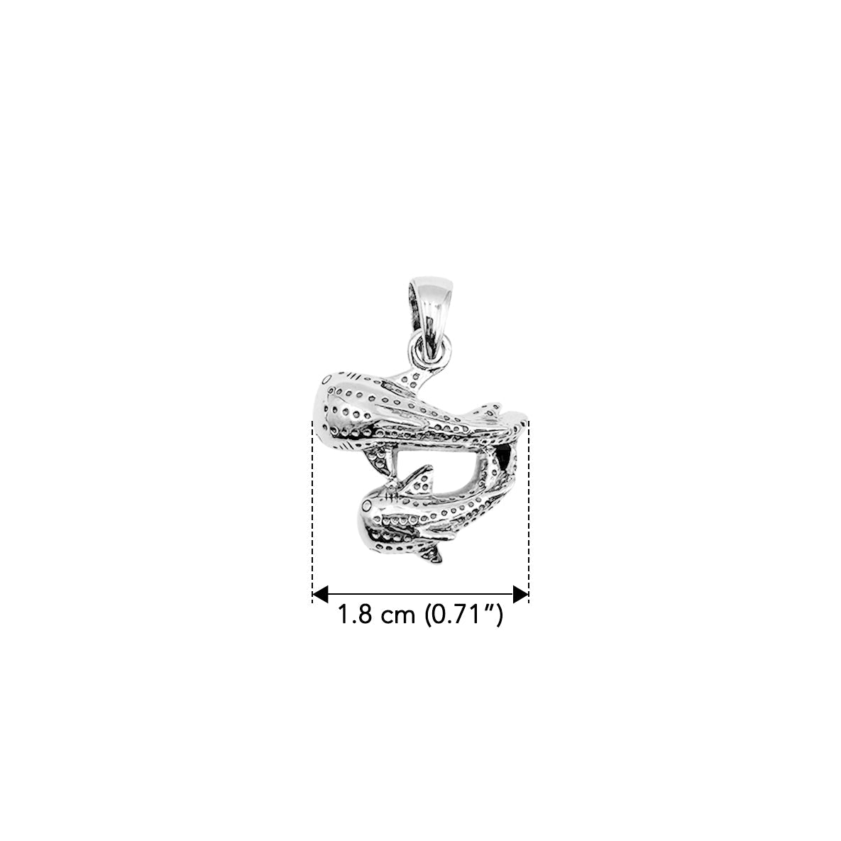 DiveSilver Double Whale Shark Sterling Silver Pendant TPD6351