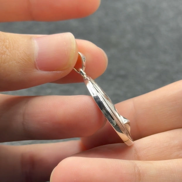 Balancing Yin Yang With NA Recovery Symbol Sterling Silver Pendant with Black and White Enamel TPD6352