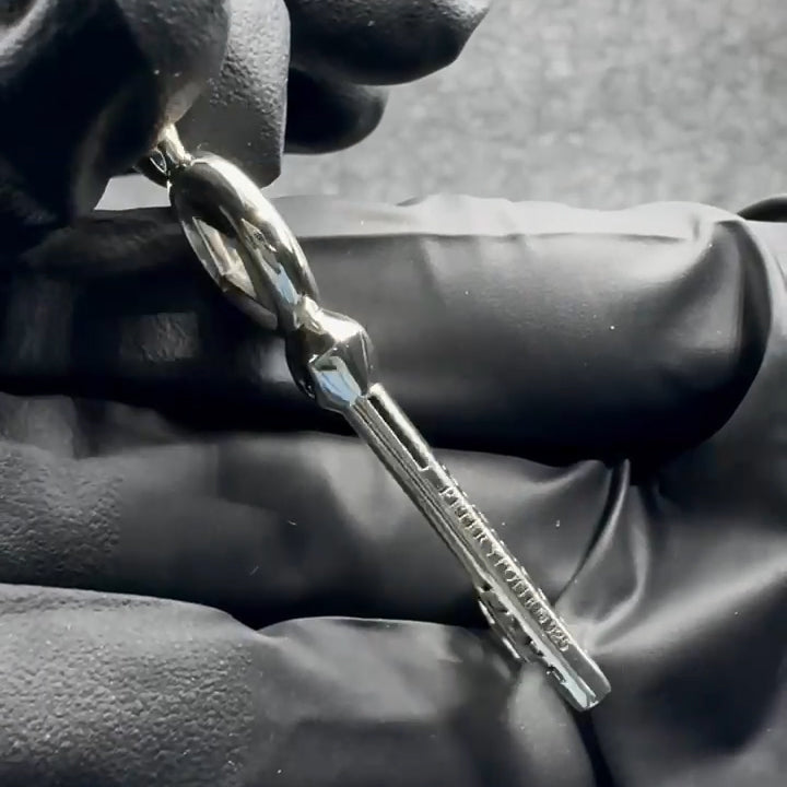 Peter Stone NA Recovery Key of Encouragement Sterling Silver Pendant TPD6359