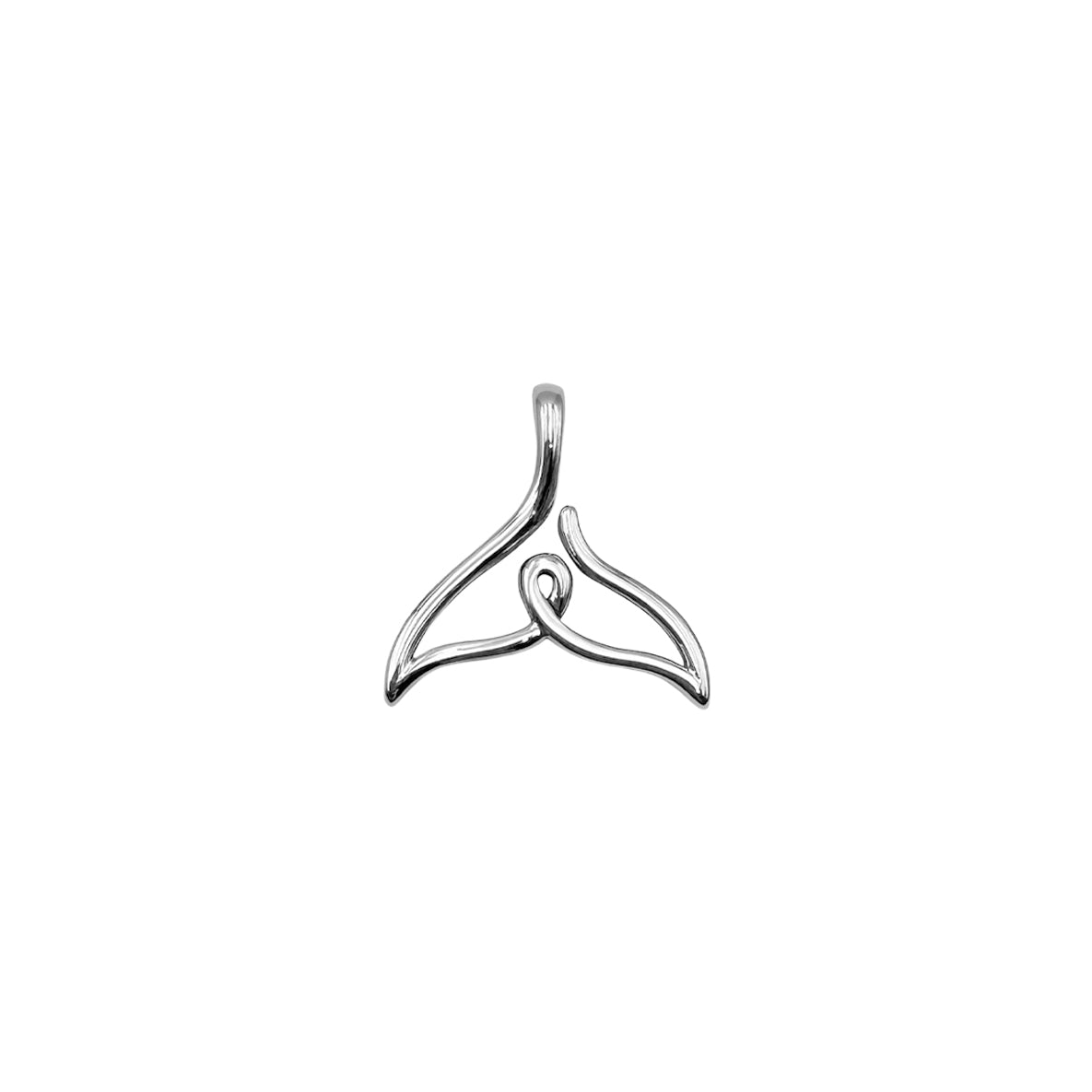 Whale Tail Minimal One Line Sterling Silver Pendant TPD6367