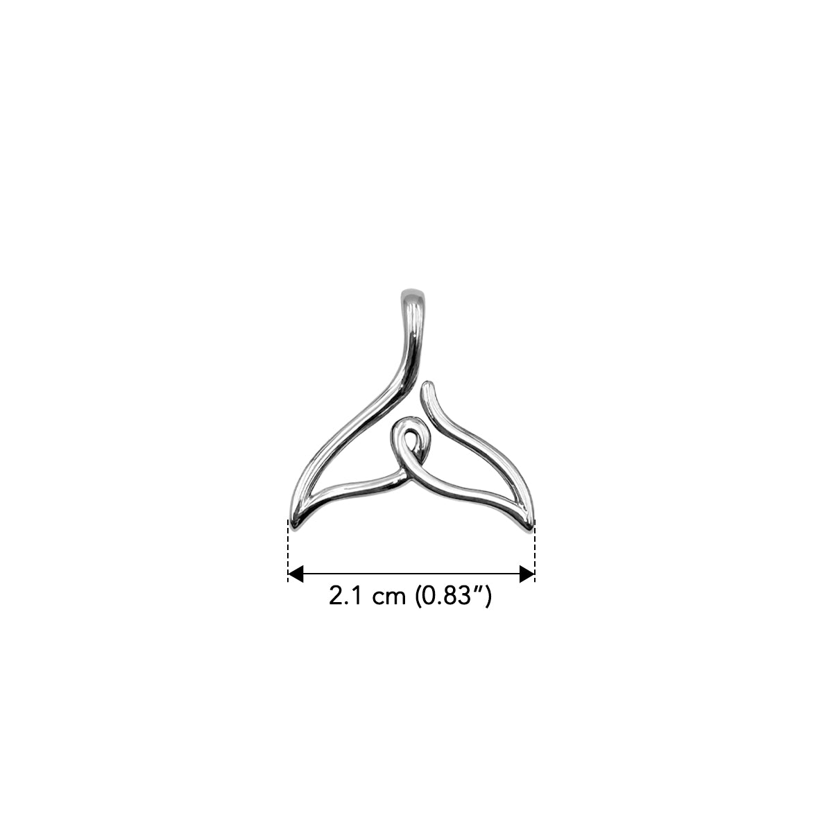 Whale Tail Minimal One Line Sterling Silver Pendant TPD6367