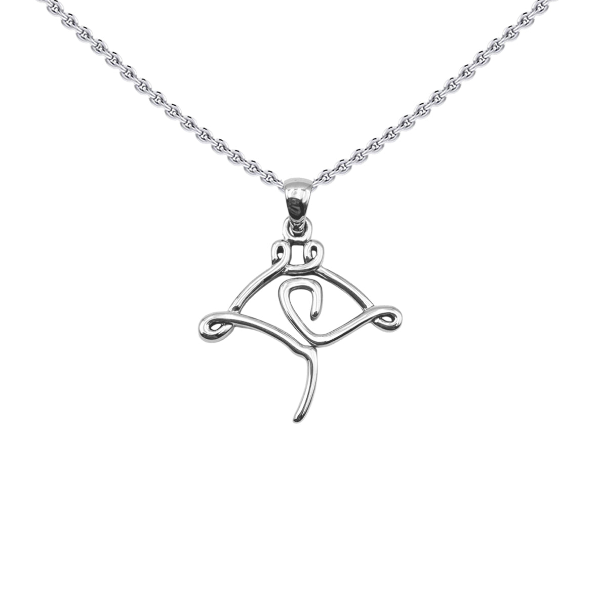 Manta Ray Minimal One Line Sterling Silver Pendant TPD6369