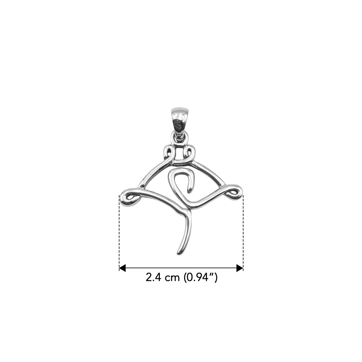 Manta Ray Minimal One Line Sterling Silver Pendant TPD6369