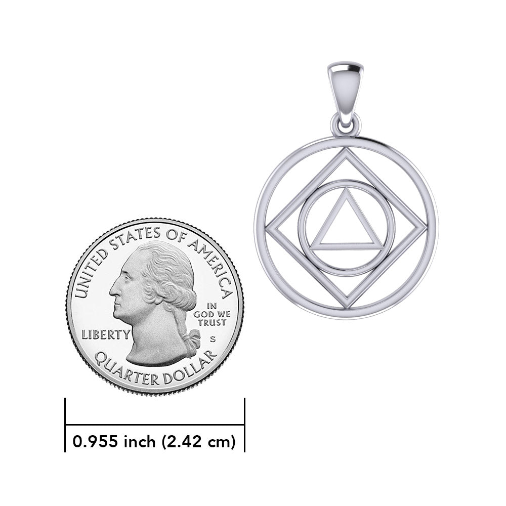 Double Recovery NA and AA Sterling Silver Pendant TPD6370