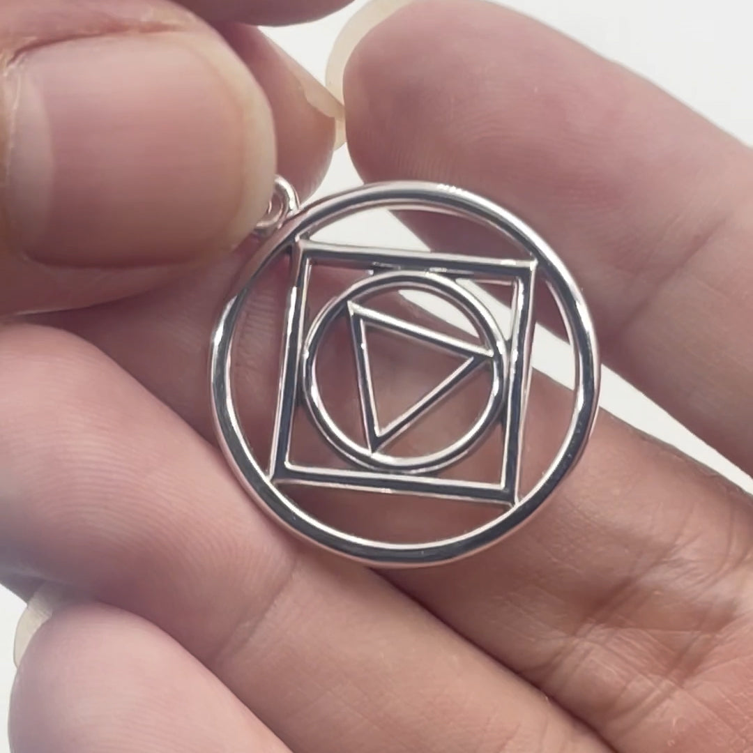 Double Recovery NA and AA Sterling Silver Pendant TPD6370