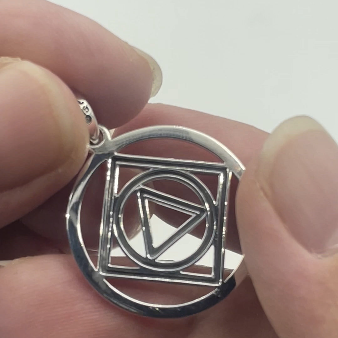 Double Recovery NA and AA Sterling Silver Pendant TPD6370