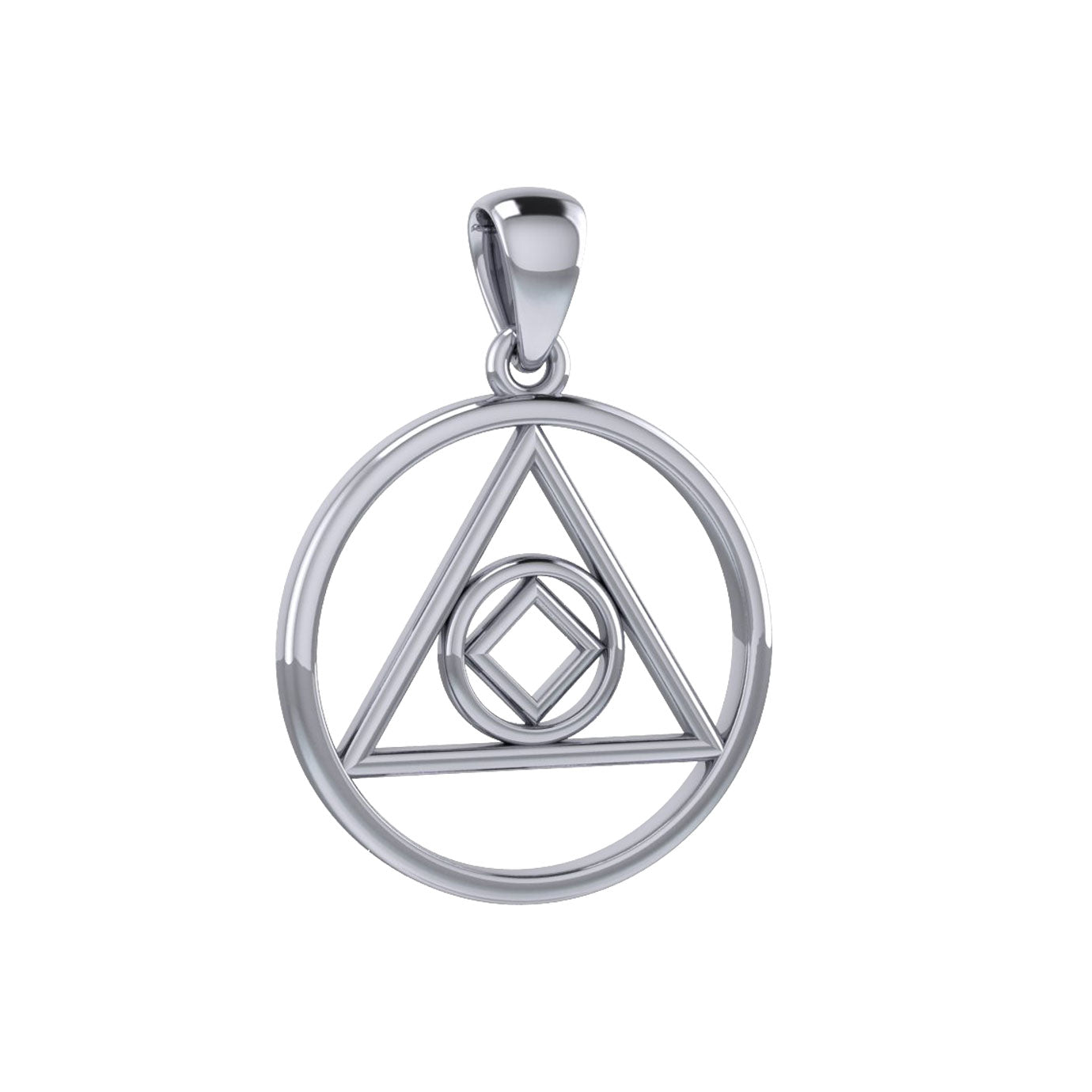 Double Recovery AA and NA Sterling Silver Pendant TPD6371