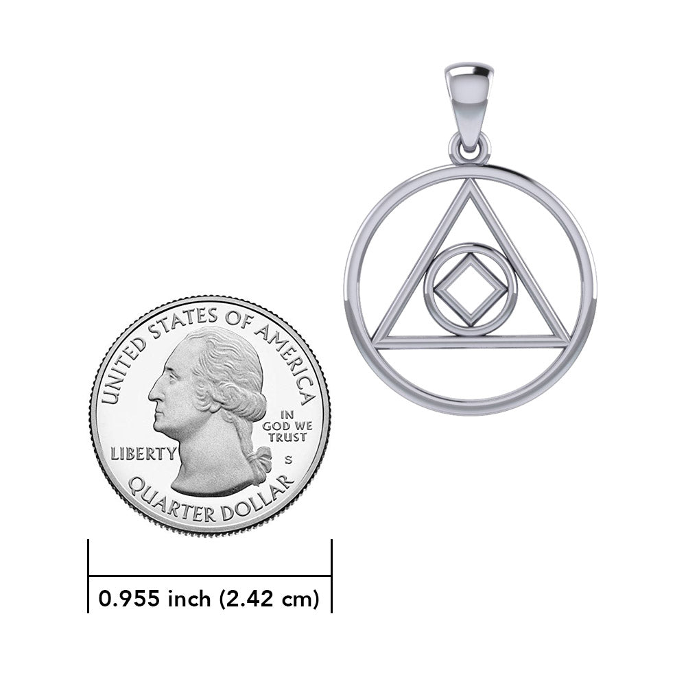 Double Recovery AA and NA Sterling Silver Pendant TPD6371