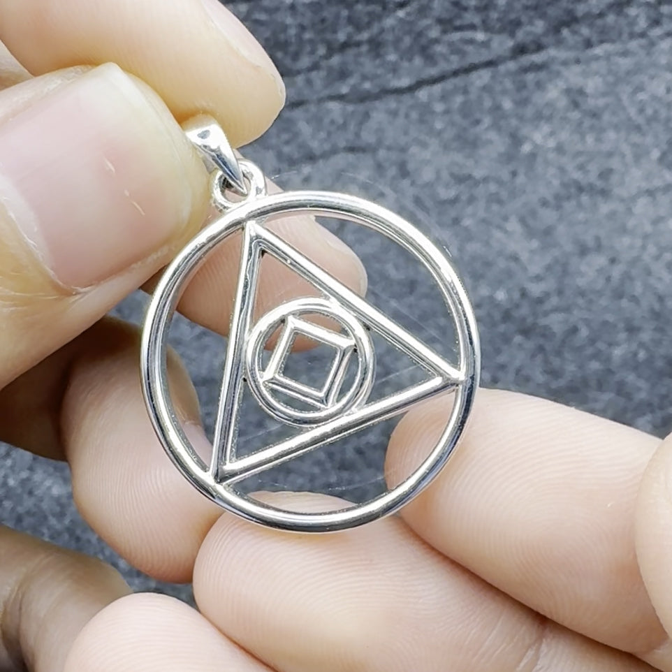 Double Recovery AA and NA Sterling Silver Pendant TPD6371