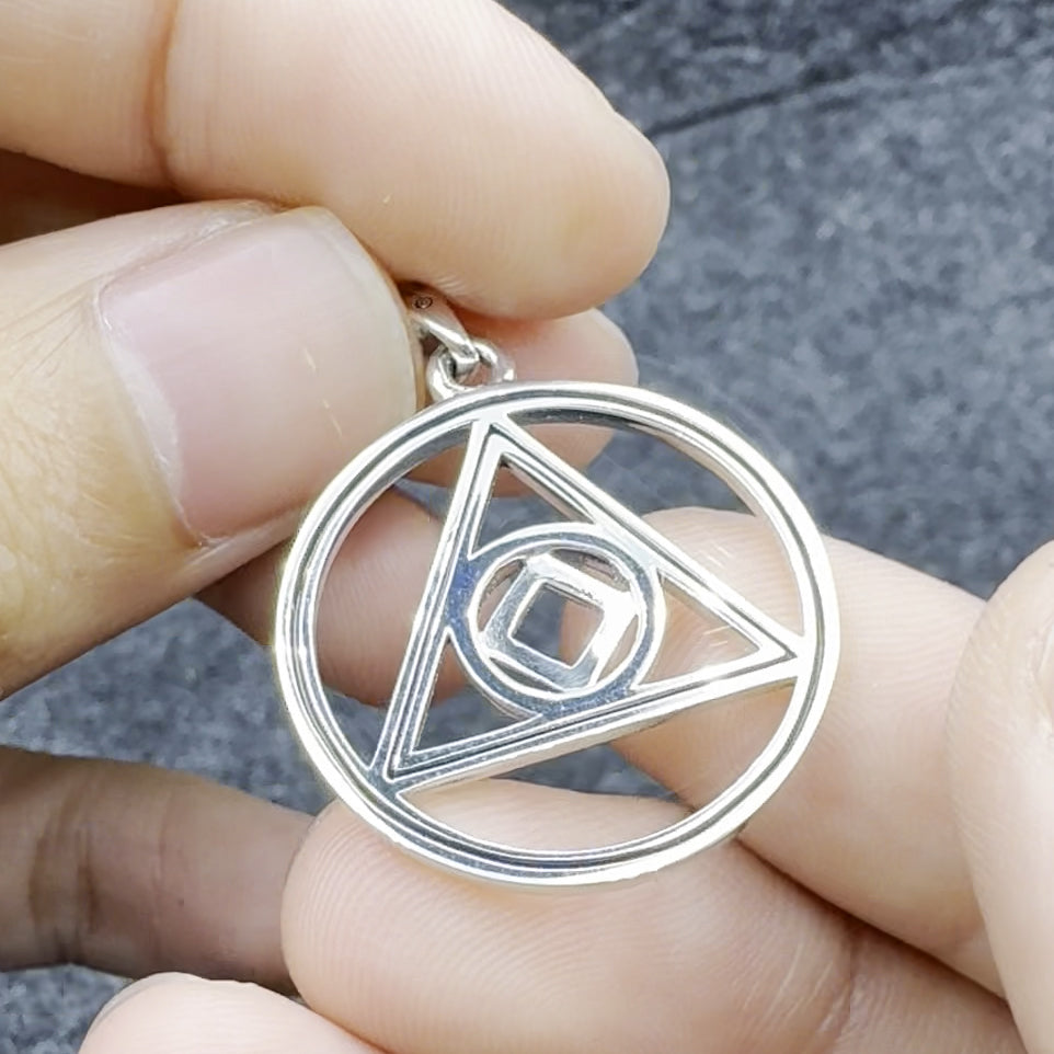 Double Recovery AA and NA Sterling Silver Pendant TPD6371