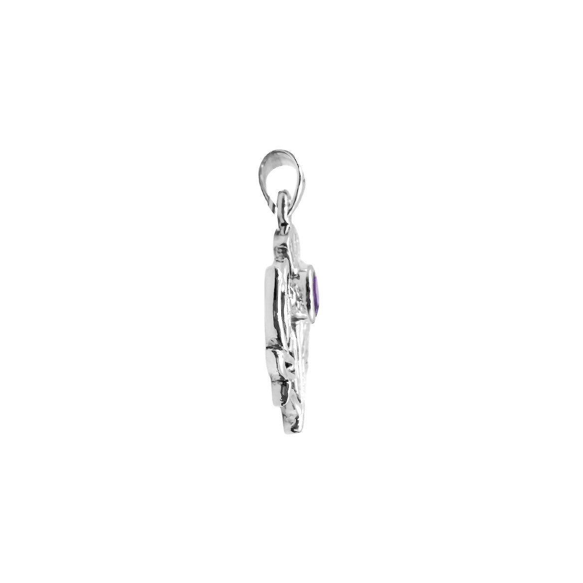 Celtic Thistle Sterling Silver Pendant with Gemstone TPD6394