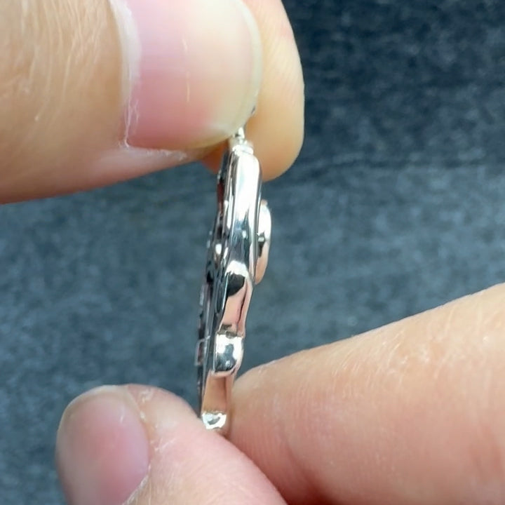 Celtic Thistle Sterling Silver Pendant with Gemstone TPD6394