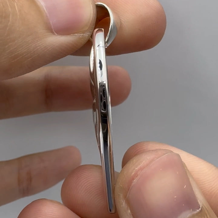 NA Recovery Symbol with Faith and Christogram in Heart Sterling Silver Pendant TPD6396