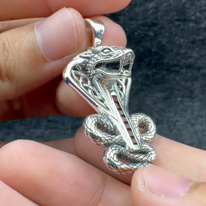 Celtic Spirit Snake with Gemstones Sterling Silver Pendant TPD6411