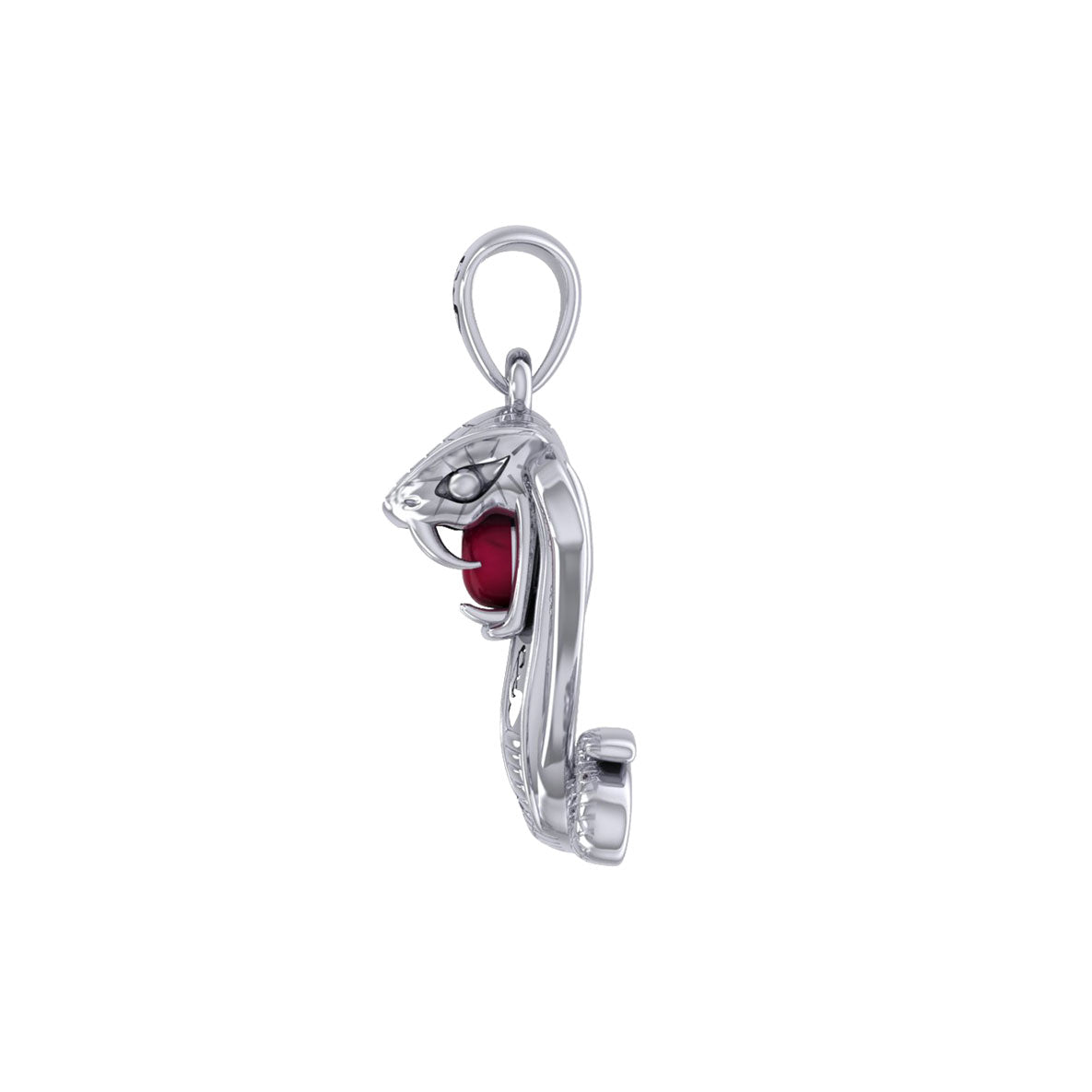 Cobra Snake Sterling Silver Pendant with Gem TPD6427 by TPD6427