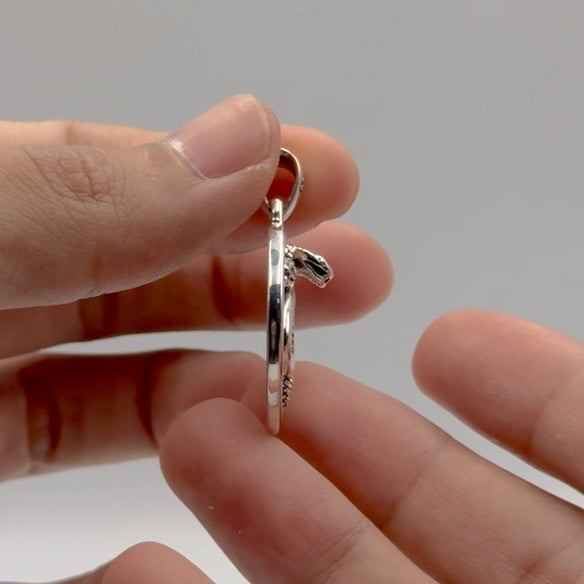 Triple Snake with Celtic Heart Sterling Silver Pendant TPD6429