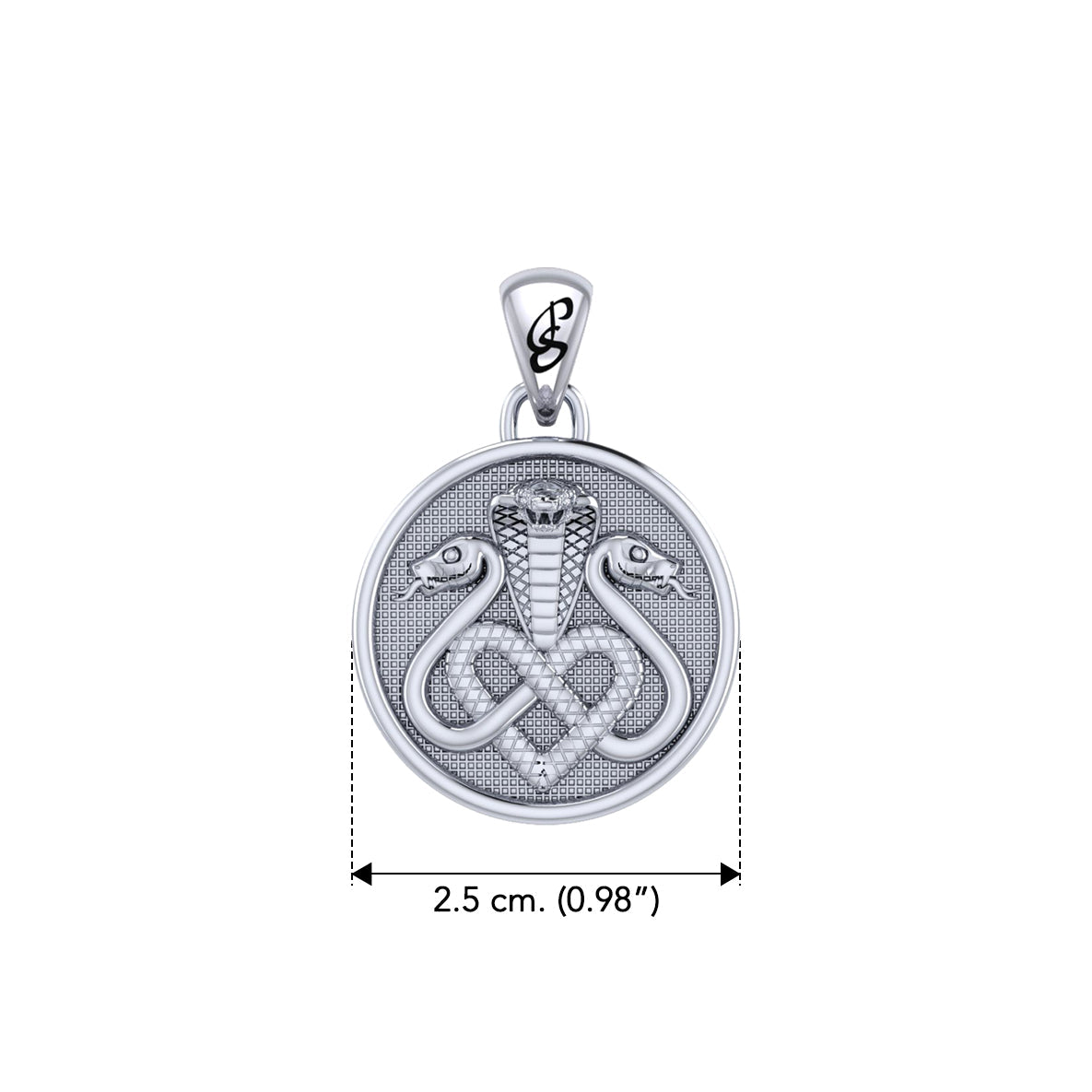Triple Snake with Celtic Heart Sterling Silver Pendant TPD6429