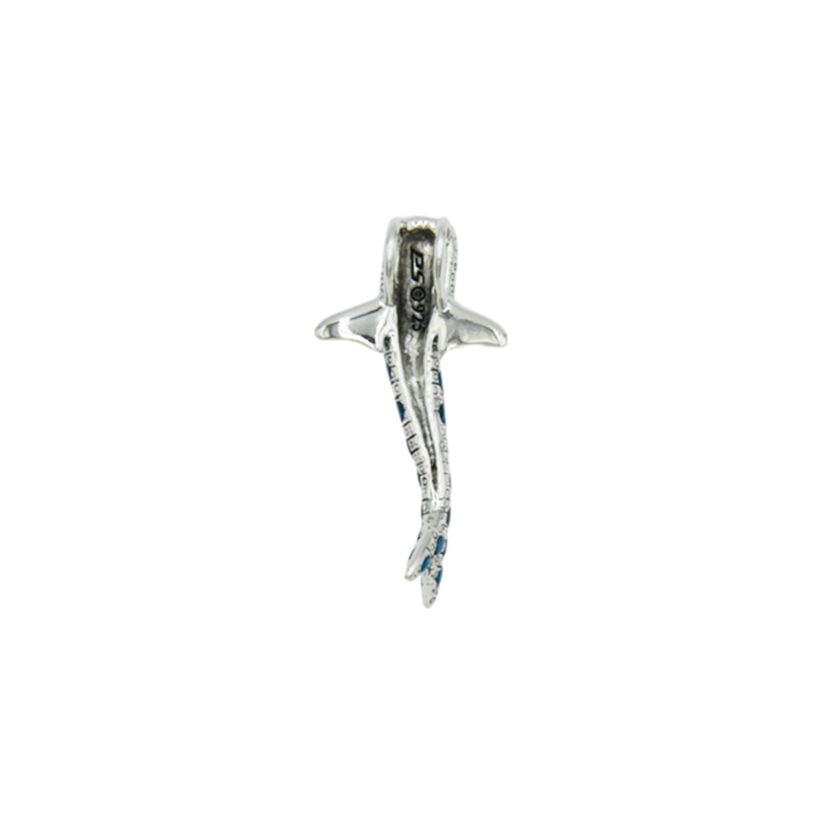 Whale Shark with Gems Sterling Silver Pendant TPD6434