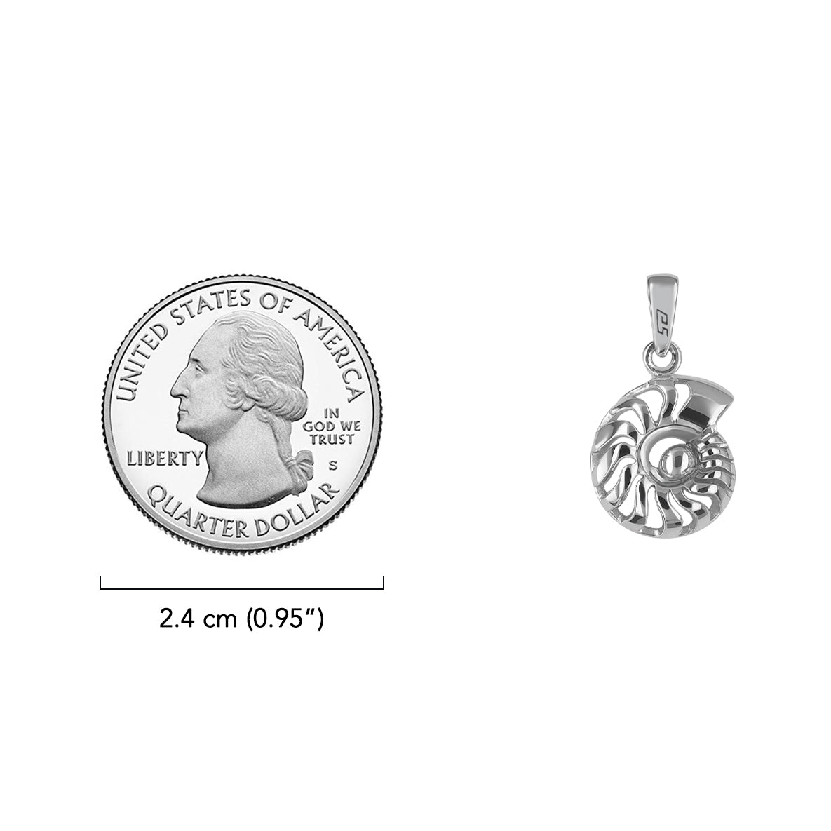 DiveSilver Nautilus Sterling Silver Pendant TPD6437