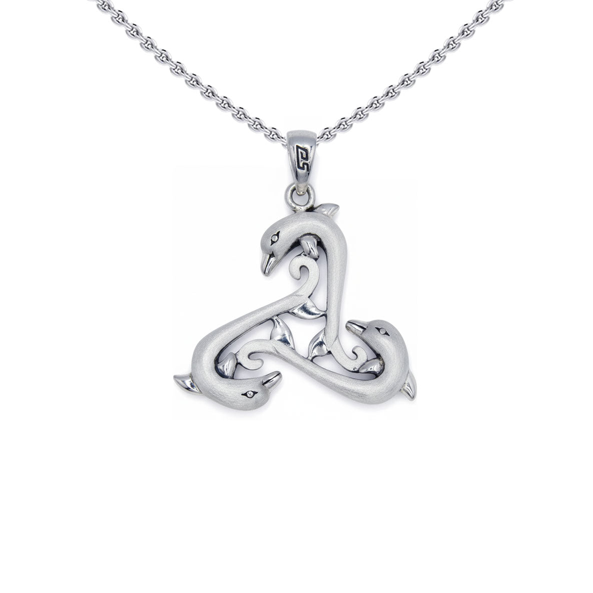 Triple Dolphin Triskele Sterling SIlver Pendant TPD6442