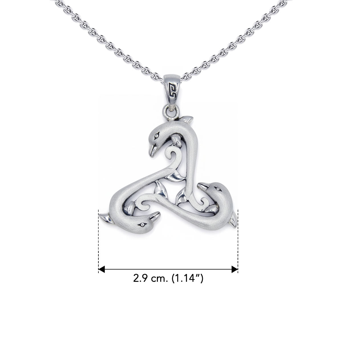 Triple Dolphin Triskele Sterling SIlver Pendant TPD6442