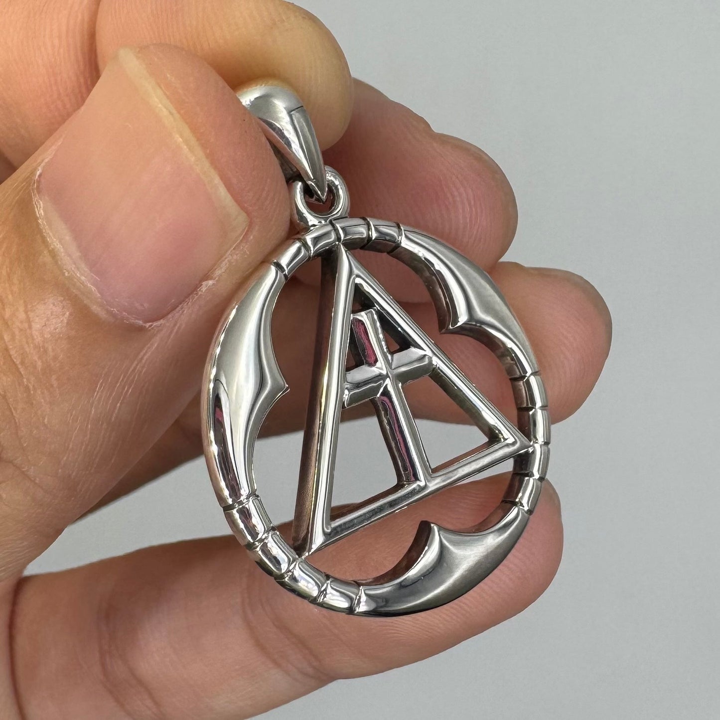 Spiritual Large AA Symbol Sterling Silver Pendant TPD6451