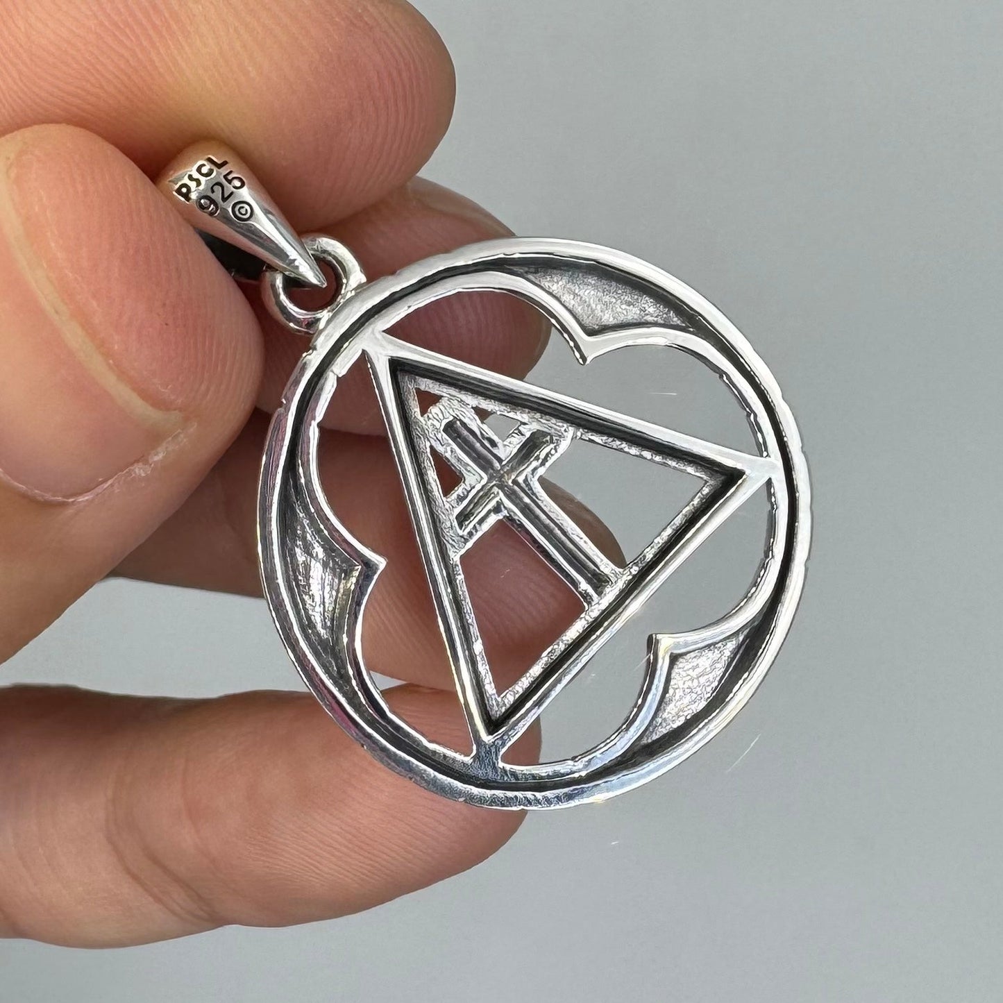 Spiritual Large AA Symbol Sterling Silver Pendant TPD6451