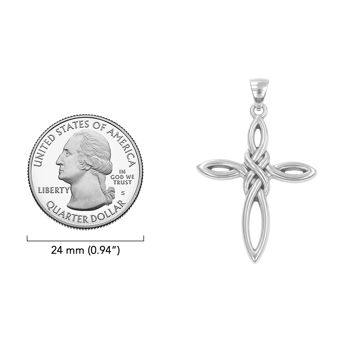 Celtic Knot Cross Sterling Silver Pendant TPD6454*