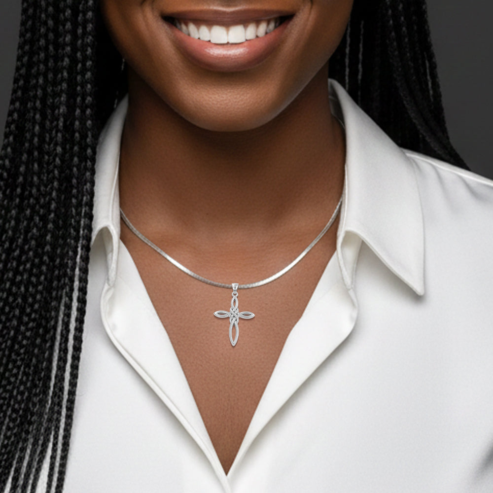 Celtic Knot Cross Sterling Silver Pendant TPD6454*